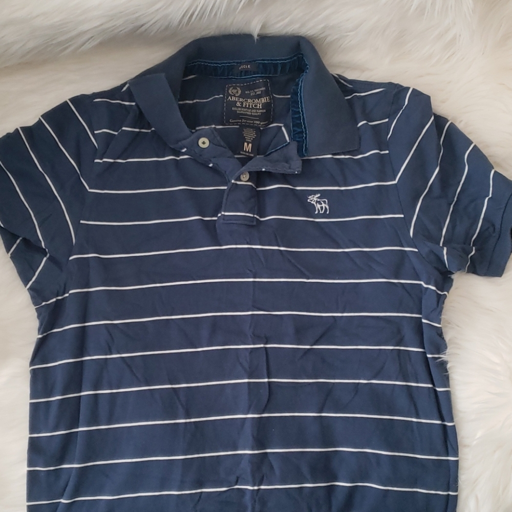 Abercrombie & Fitch Blue Stripped Vintage Polo